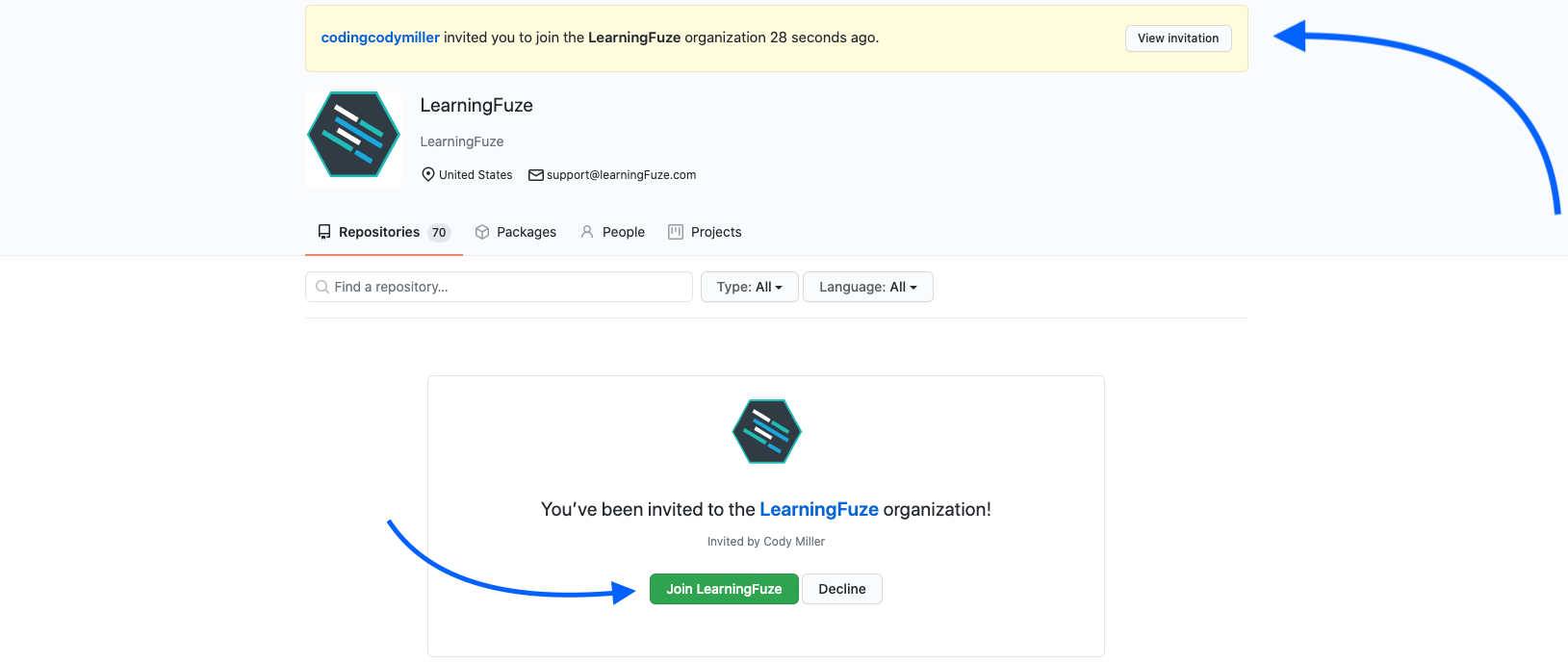 Accept your github invitation